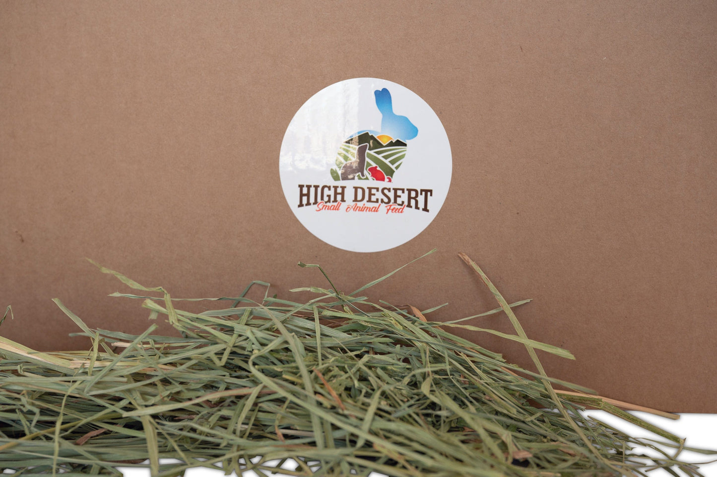 High Desert rabbit hay and logo