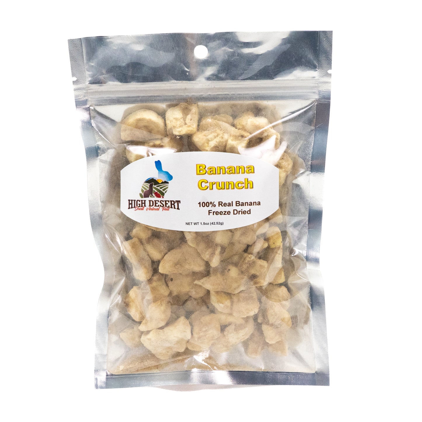 High Desert freeze-dried banana snack pouch, natural crispy banana slices