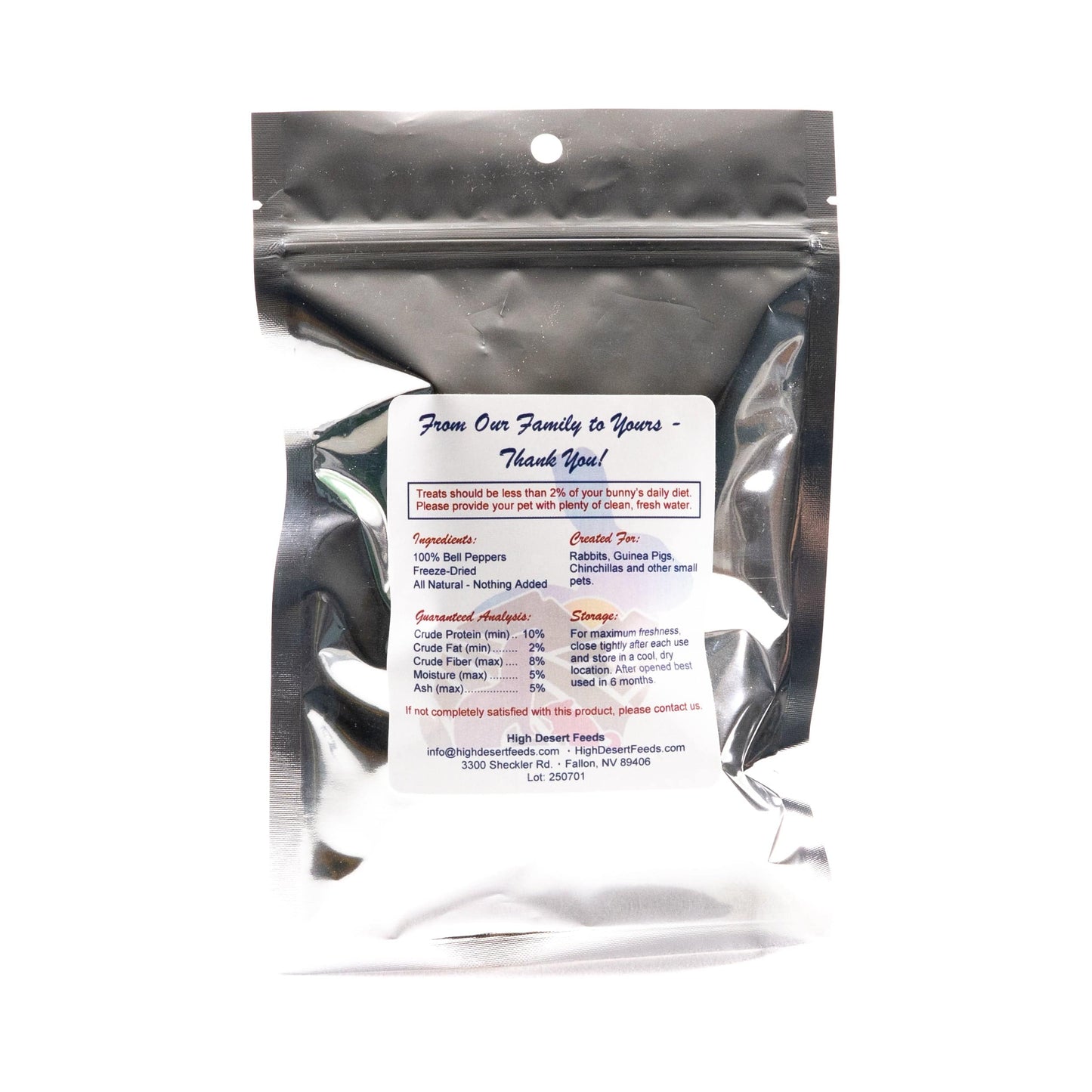 High Desert freeze-dried bell peppers – 5 oz