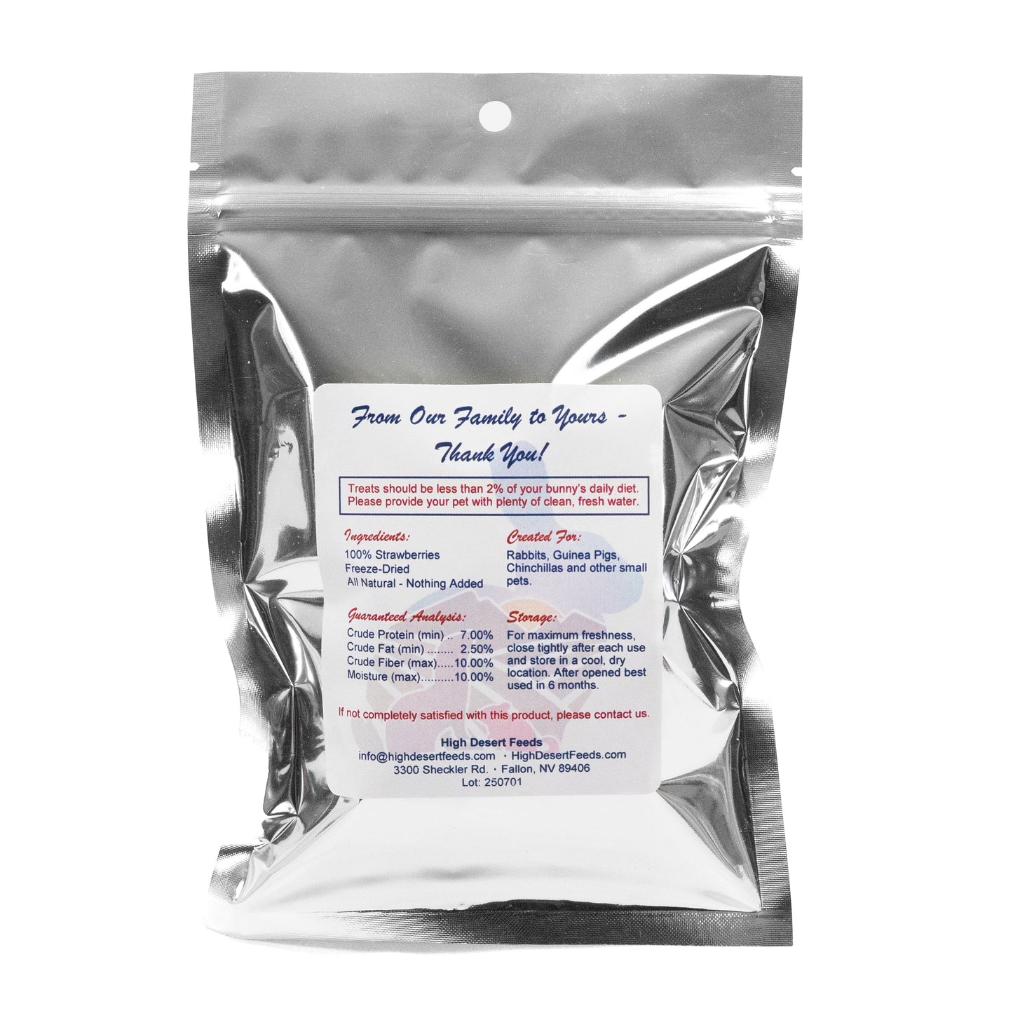 All-natural freeze-dried strawberries for small pet treats – High Desert