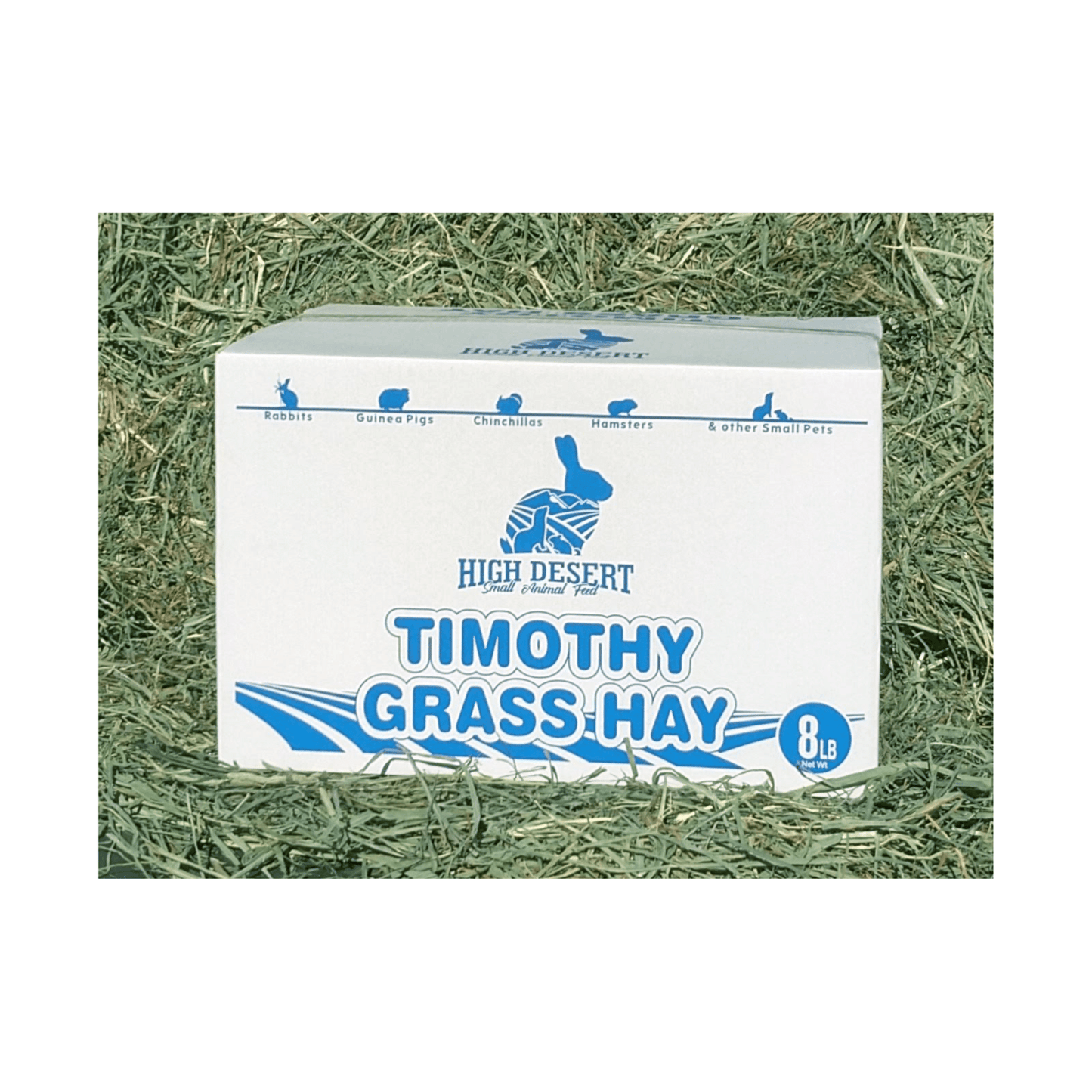 Box of Timothy grass hay on hay.