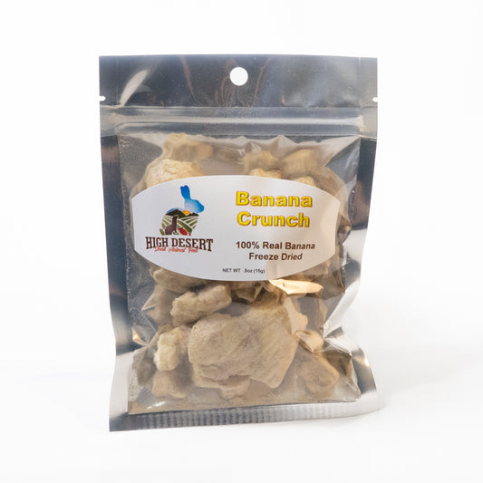 High Desert freeze-dried banana snack pouch, natural crispy banana slices