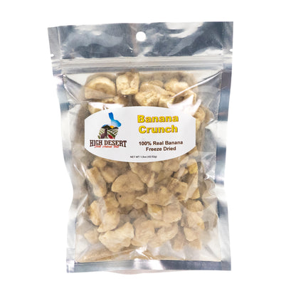 High Desert freeze-dried banana snack pouch, natural crispy banana slices