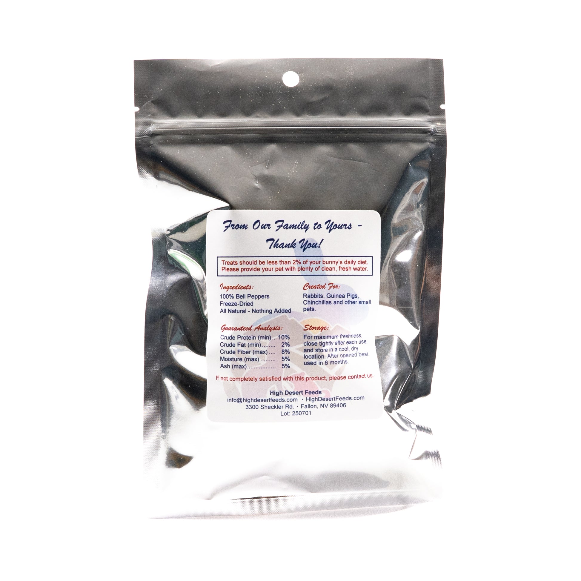 High Desert freeze-dried bell peppers – 5 oz