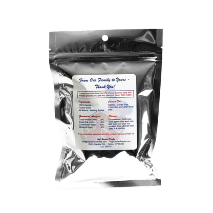 High Desert Feeds freeze-dried carrots 5 oz packaging