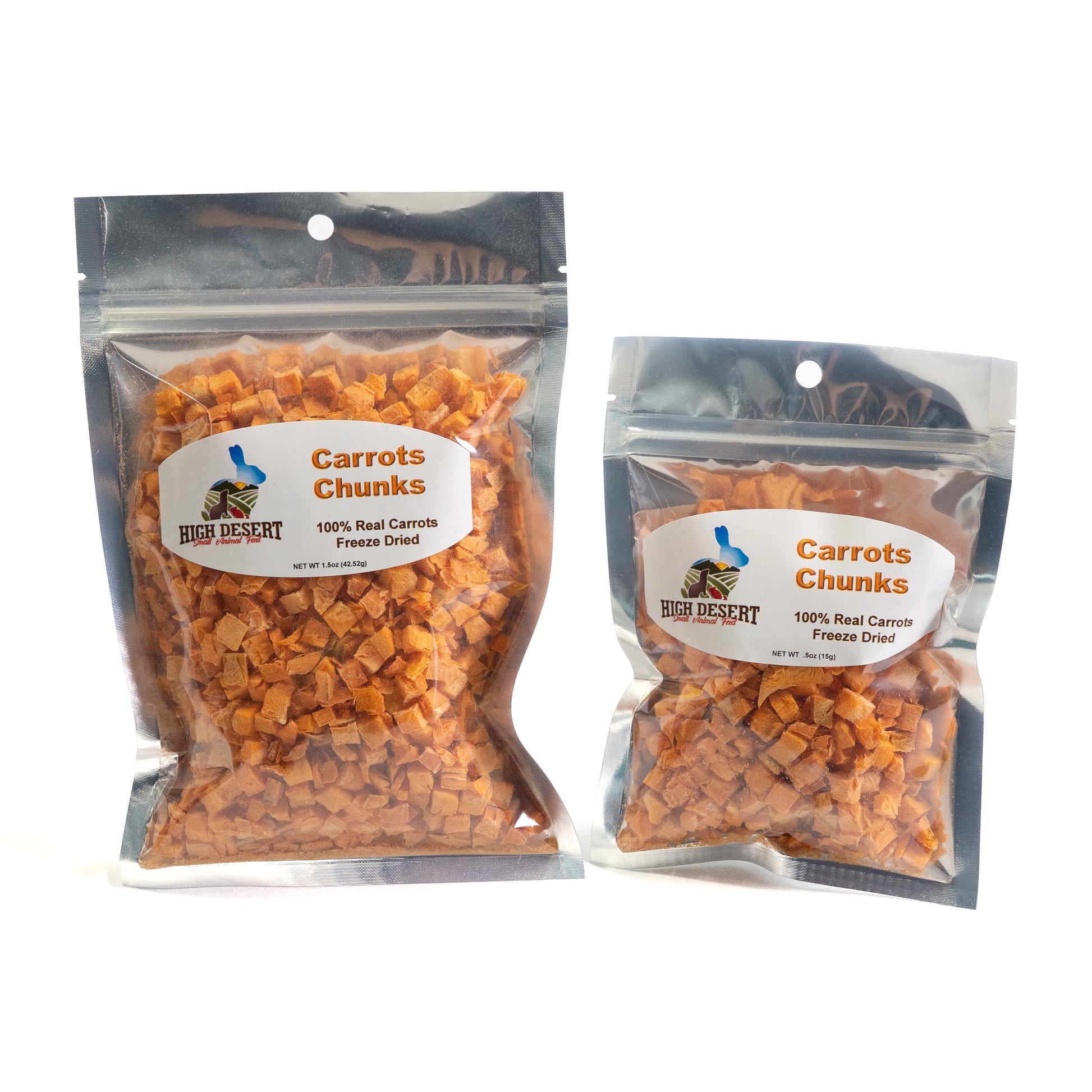 High Desert Feeds freeze-dried carrots 5 oz packaging
