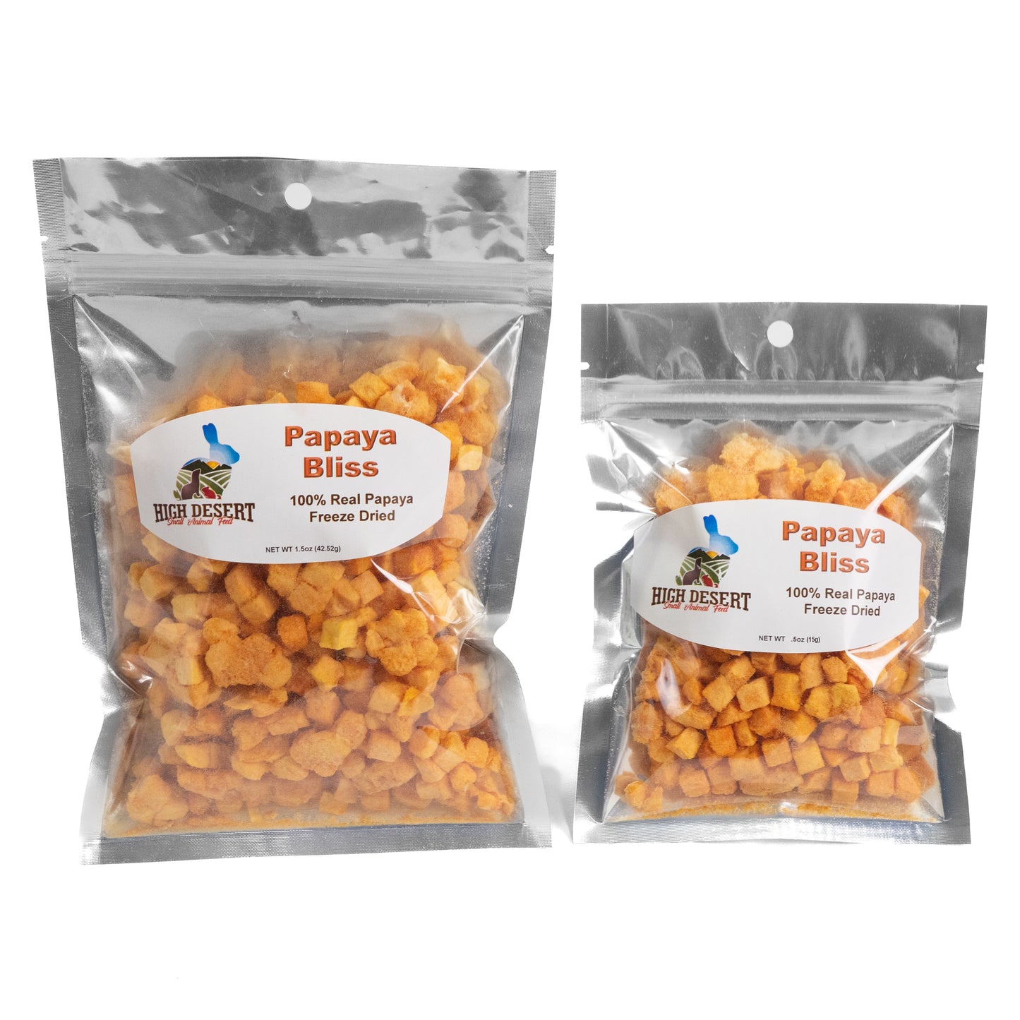 Premium freeze-dried papaya treat for rabbits and guinea pigs