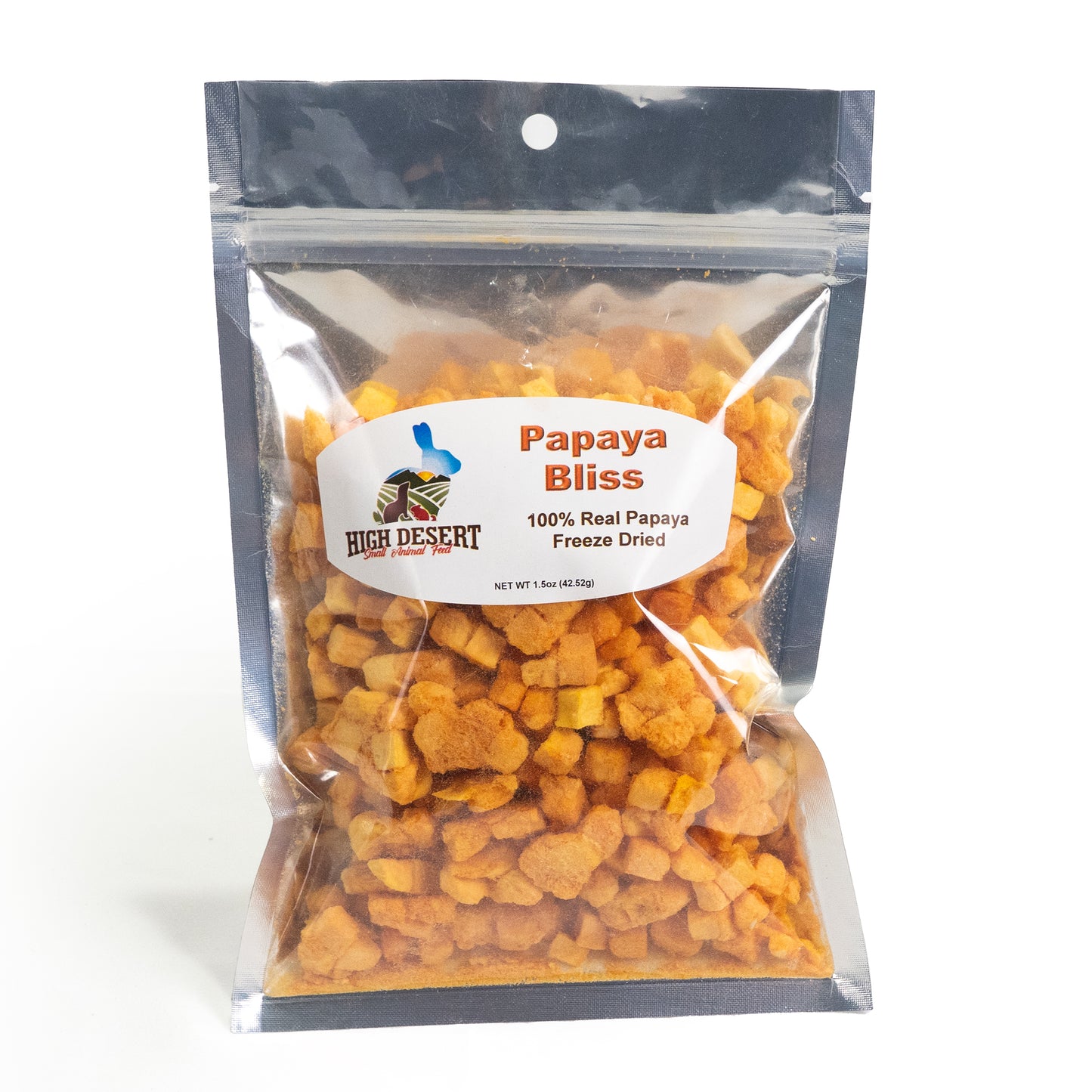 Freeze-dried papaya cubes for small animals