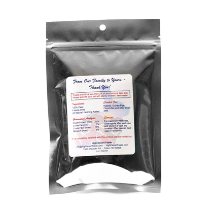 Family-farm freeze-dried peas for small animals